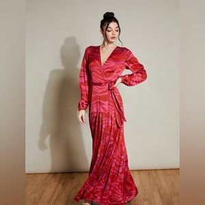 Hutch Ciara Red Maxi Wrap Dress